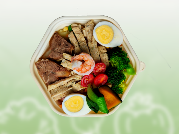 秘卤牛肉香茅鸡胸虾鲜萃能三拼碗